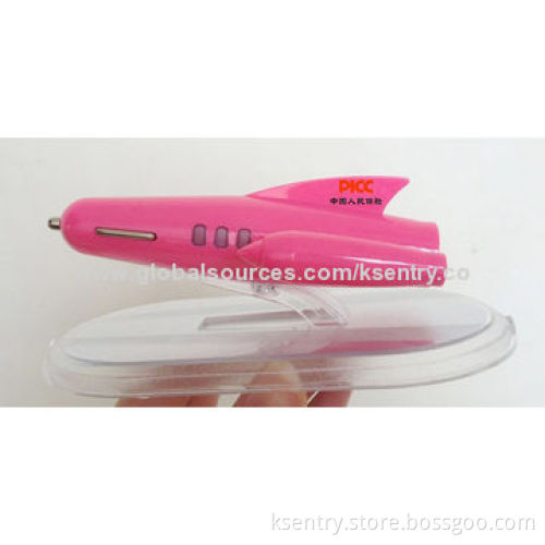 Newly designed airplane-shape USB car charger with 3-in-1 charging cable